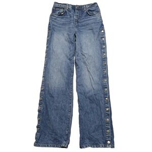 Reformation Jeans Val 90's - Women 28 Side Snap Mid Rise Straight FibreTrace